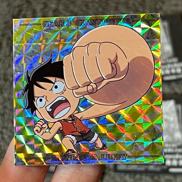 One Piece Monkey D. Luffy Holographic Wafer Sticker Seal Lot of 4 Official Anime - Picture 3 of 10